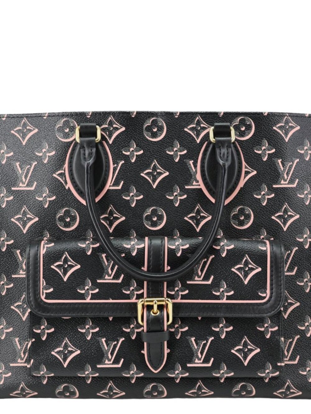 Louis Vuitton  Onthego MM Fall for You Neo Monogram Printed Canvas Tote Bag Blac - Picture 3 of 16